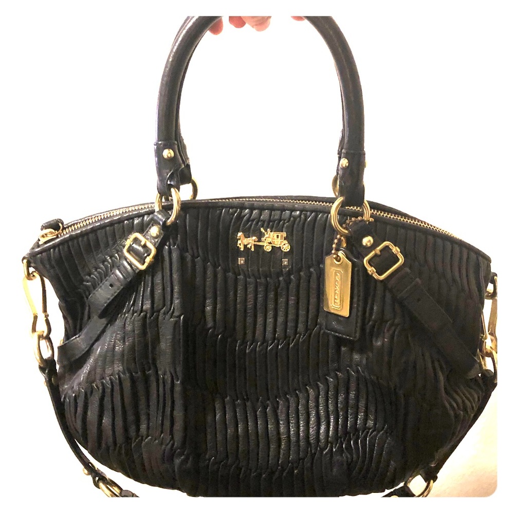Black leather Coach satchel